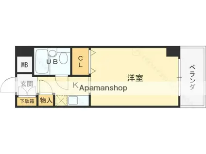 メルベールマウンテンヴィレッジ(ワンルーム/4階)の間取り写真