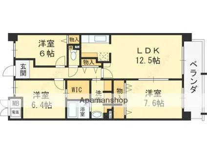 プロスペリテ(3LDK/4階)の間取り写真
