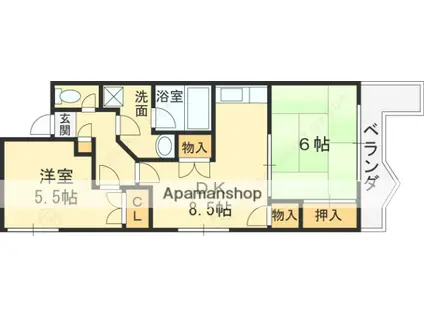 グラン・メゾン(2DK/3階)の間取り写真