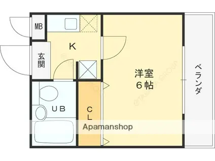 エルコラゾン(1K/1階)の間取り写真
