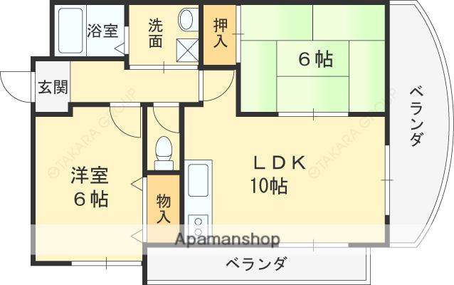 クオーレ今米(2LDK/3階)の間取り写真