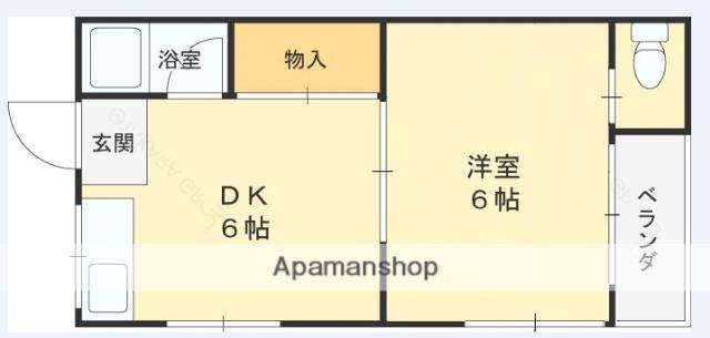 昭和町OKハイツ(1DK/1階)の間取り写真
