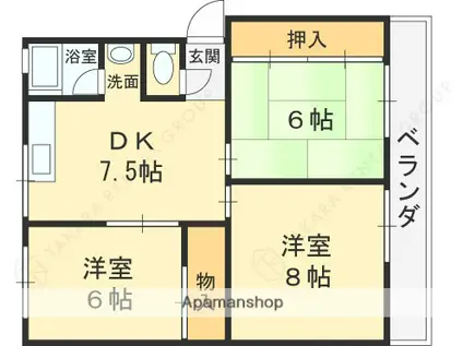 今井ハイツ(3DK/4階)の間取り写真