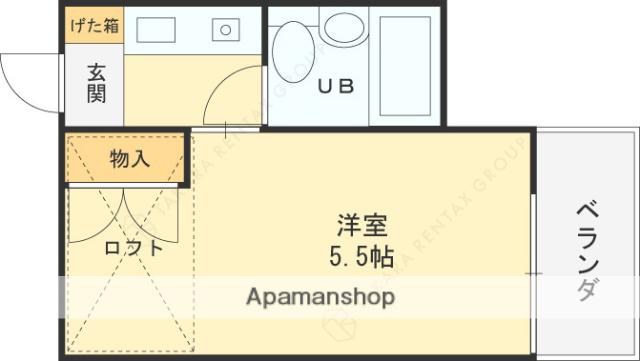 東ハリマハイツ(1K/2階)の間取り写真