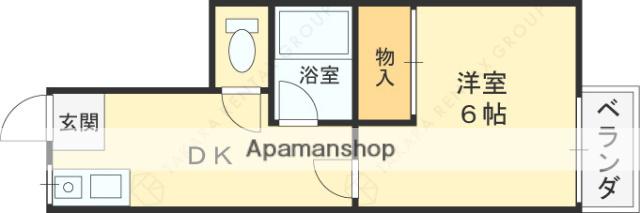 ロイヤルコーポ(1DK/2階)の間取り写真