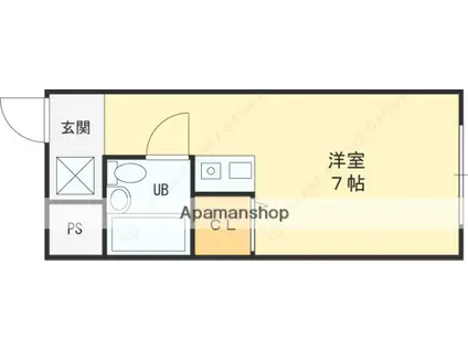 セイコーハイツ(ワンルーム/3階)の間取り写真