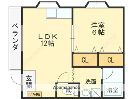 サニーヴィラ(1LDK/3階)の間取り写真