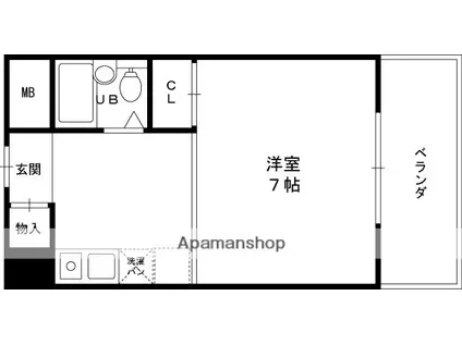 グロースコート香里園(1K/2階)の間取り写真