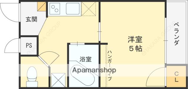 ブルースターG-1(1K/2階)の間取り写真