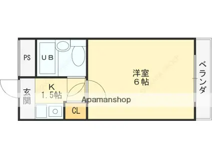 ベルハイム友井(1K/3階)の間取り写真