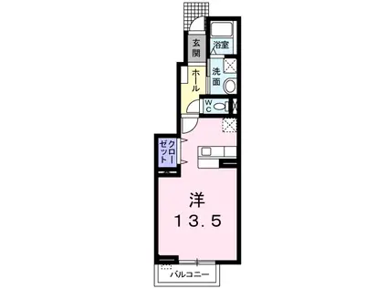 アウローラ松風(ワンルーム/1階)の間取り写真