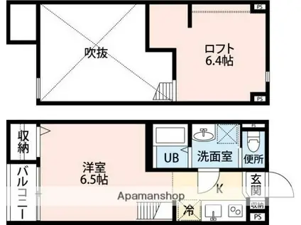 ドリームスクエアⅡ(ワンルーム/1階)の間取り写真