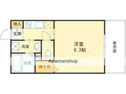 エムズコート新石切(1K/1階)の間取り写真