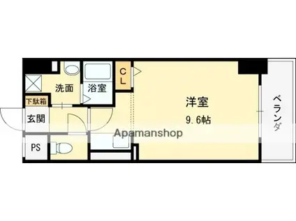 島之内ES COURT(1K/3階)の間取り写真