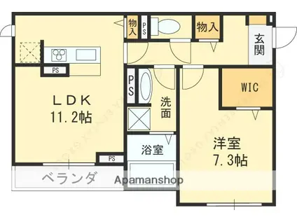 サニープレイス(1LDK/1階)の間取り写真