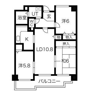 エクセレント宝塚(3LDK/3階)の間取り写真