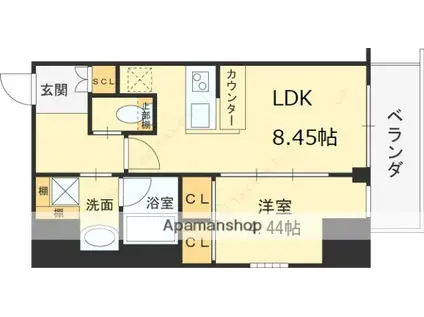 プレジオ永和EURO(1LDK/9階)の間取り写真