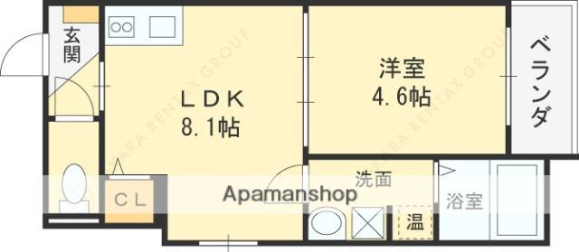 F ASESIA CER(1LDK/2階)の間取り写真