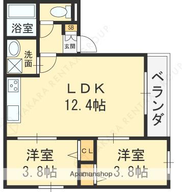AVANTIO ANHELO(2LDK/2階)の間取り写真