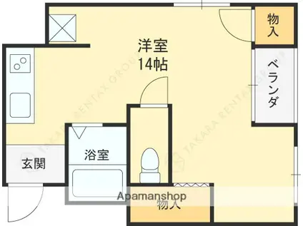 堺グランセ(ワンルーム/4階)の間取り写真