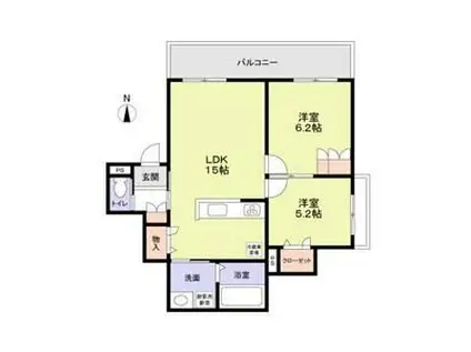 GRAND FORESTA N(2LDK/3階)の間取り写真