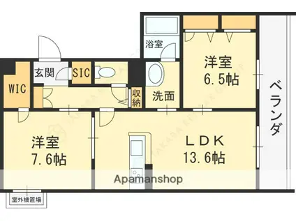グランドゥール中小阪(2LDK/2階)の間取り写真