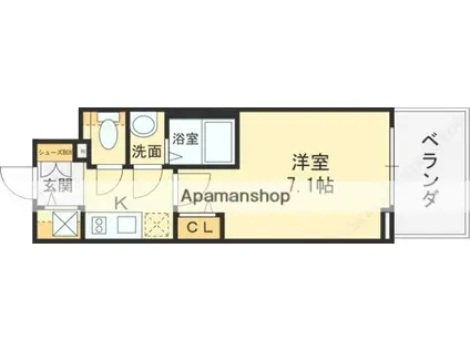 CION OSAKA イースト GATE(1K/11階)の間取り写真
