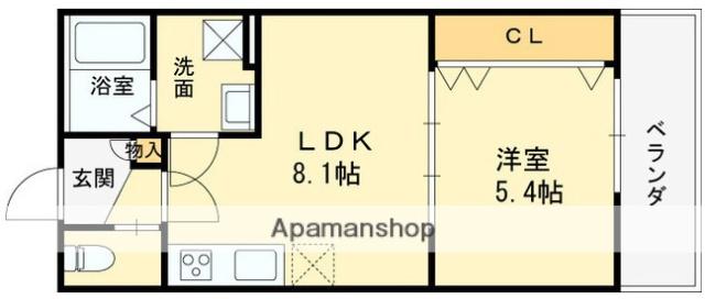 太平寺共同(1LDK/1階)の間取り写真