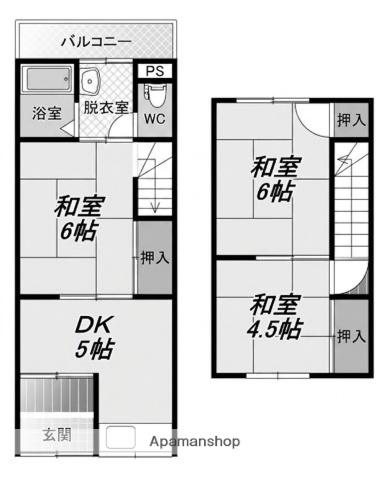 森川連棟貸家(3K)の間取り写真