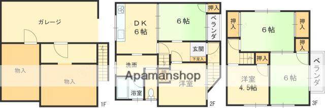 近鉄難波・奈良線 石切駅 徒歩6分 3階建 築46年(5DK)の間取り写真