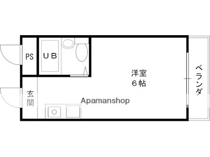 YOUハイム衣摺Ⅱ番館(ワンルーム/4階)の間取り写真