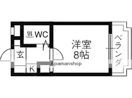 スカイリバー上小阪(1K/2階)の間取り写真