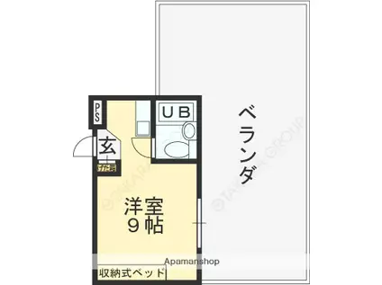 ロフティ岡田(ワンルーム/4階)の間取り写真