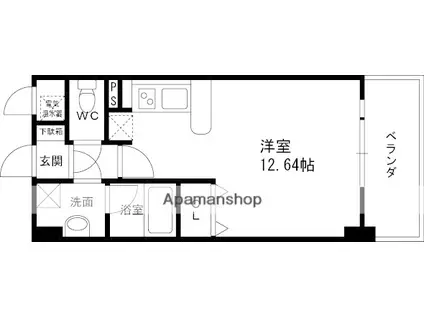 パレフルール(ワンルーム/5階)の間取り写真