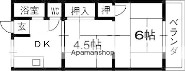 門野マンション A棟・B棟(2DK/3階)の間取り写真