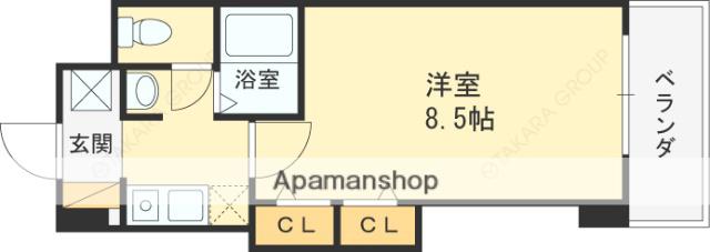 MPLAZA高井田(1K/9階)の間取り写真