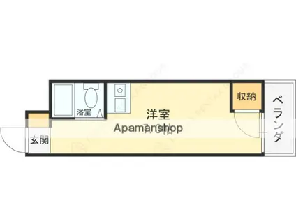 エクセレント小若江(ワンルーム/3階)の間取り写真