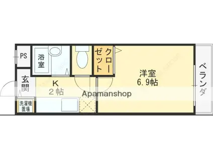 リバーサイド金岡2番館(1K/2階)の間取り写真