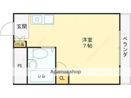 コーポ99(ワンルーム/3階)の間取り写真
