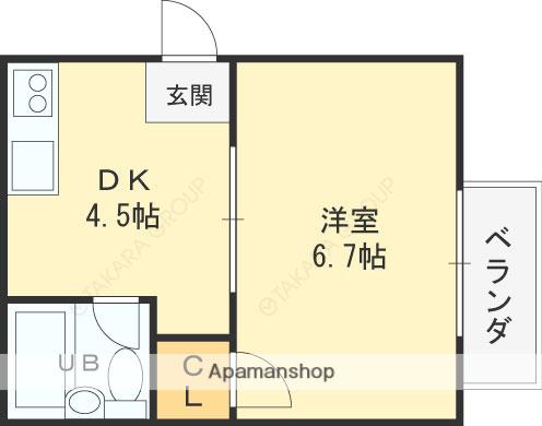 ジュネス小阪(1DK/1階)の間取り写真