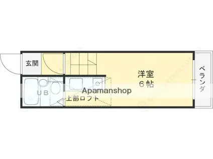 サンパレス21門戸(ワンルーム/2階)の間取り写真