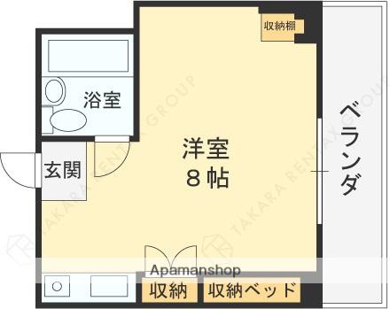 グローリア高井田(ワンルーム/5階)の間取り写真