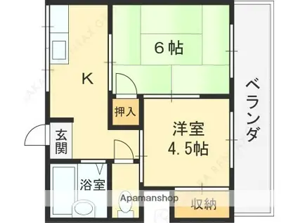 クローバーハイツ(2K/3階)の間取り写真