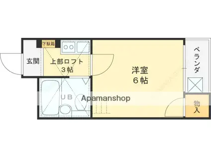 オーナーズマンション瓢箪山(1K/2階)の間取り写真