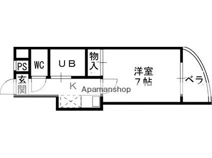 コニファ-(1K/2階)の間取り写真