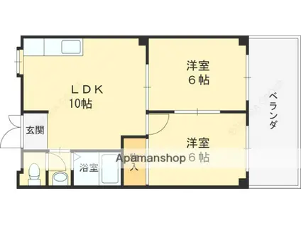 セイキハイツ(2LDK/1階)の間取り写真