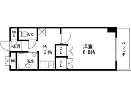 サンモール(1K/7階)の間取り写真