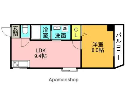 Mプラザ津田駅前参番館(1LDK/2階)の間取り写真