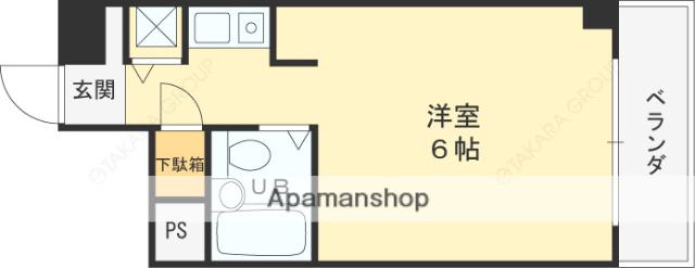 PAL東花園(ワンルーム/5階)の間取り写真