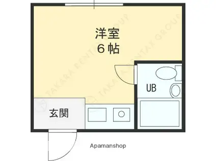 ハナテンイイヅカハイツ(ワンルーム/3階)の間取り写真